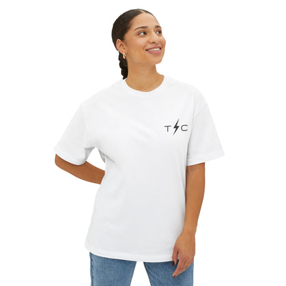 Thunder & Co. Boxy Tee — Minimal Lightning Logo Oversized T-Shirt