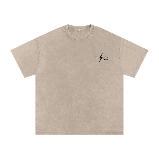 Snow Washed Oversized Cotton T-Shirt