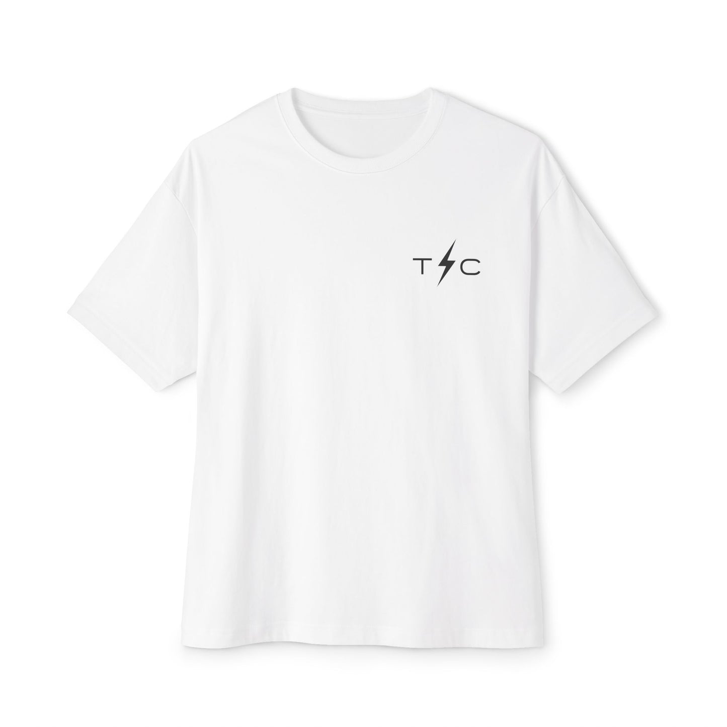 Thunder & Co. Boxy Tee — Minimal Lightning Logo Oversized T-Shirt