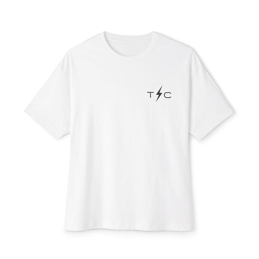 Thunder & Co. Boxy Tee — Minimal Lightning Logo Oversized T-Shirt