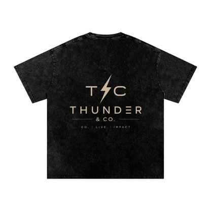 Snow Washed Oversized Cotton T-Shirt